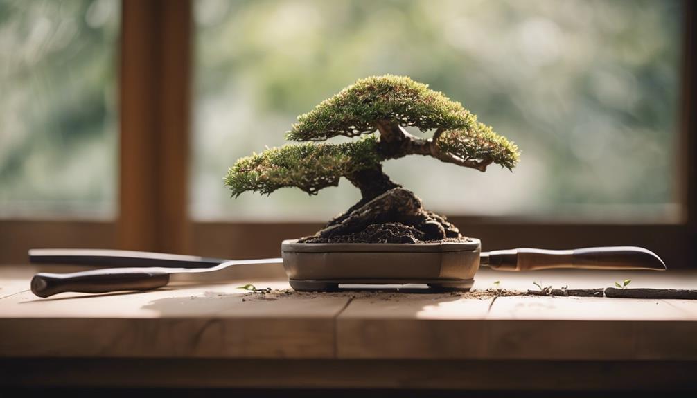 trimming bonsai with precision